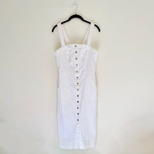 Level 99 White Denim Snap Dress